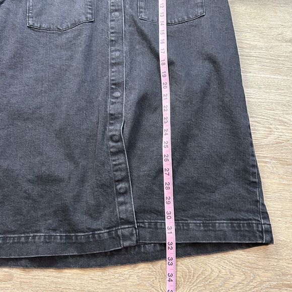 ASOS DESIGN | short sleeve denim shirt dress in washed black size 4 - Picture 10 of 11